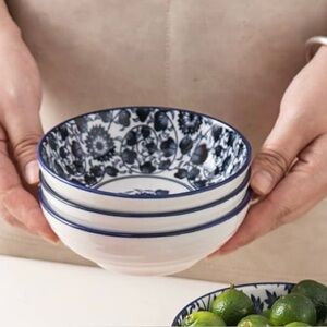4-pcs Japanese Style Porcelain Rice Soup Salad Dessert Bowls #1101252